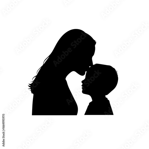 mother and child sharing a kiss, symbolizing love and emotional bonding.