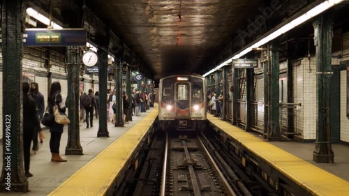 Wallpaper Mural Subway train arriving at station — platform fully in frame Torontodigital.ca