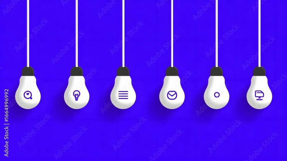 Naklejka premium Illuminating Ideas:A Display of Creative Light Bulbs