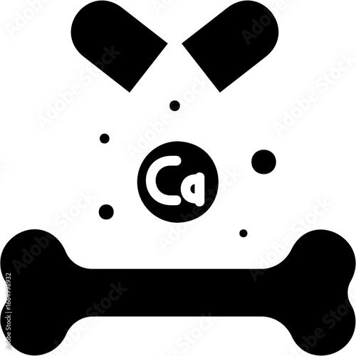 Solid Black Calcium Icon