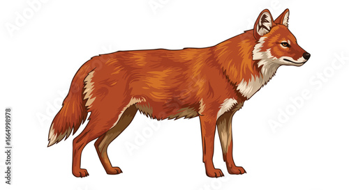 Majestic Dhole Vibrant Red Dog Stock Photo Wildlife Canine Animal