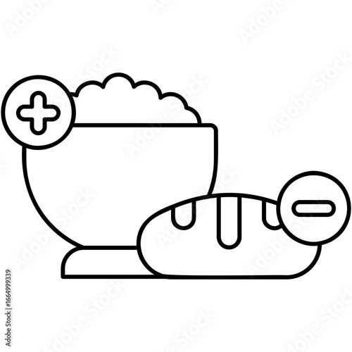 Line Art Carbohydrates Icon