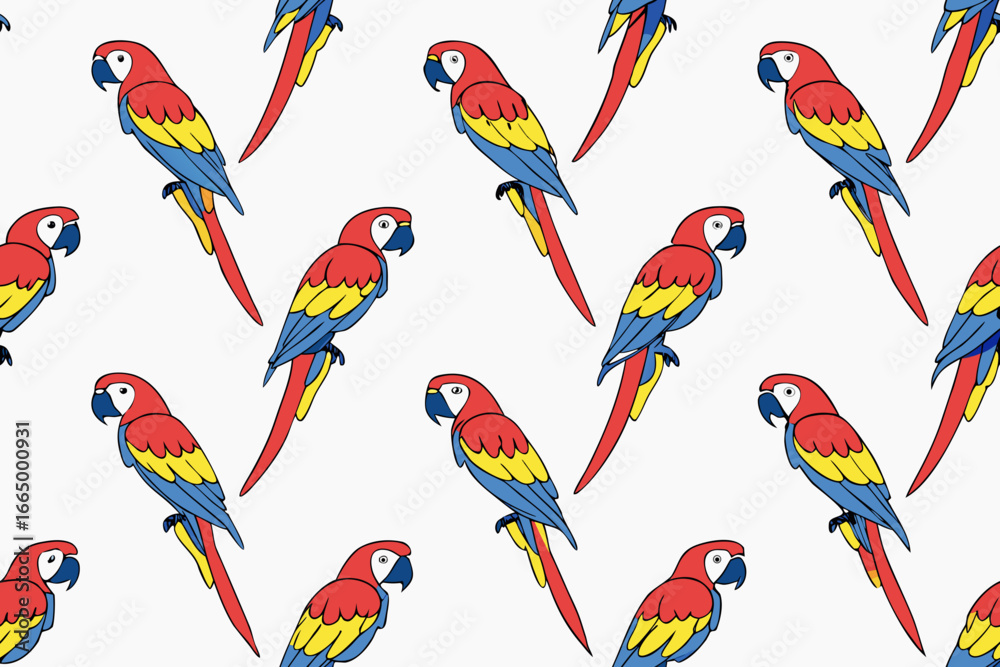 Naklejka premium colorful macaw pattern