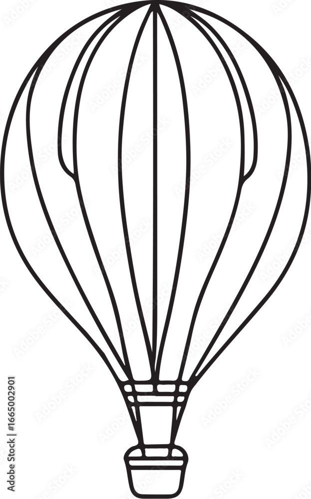 Fototapeta premium Flying hot air balloon icon
