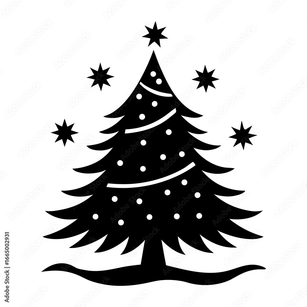 Fototapeta premium christmas tree vector illustration