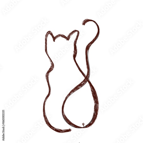  cat line art illustration 