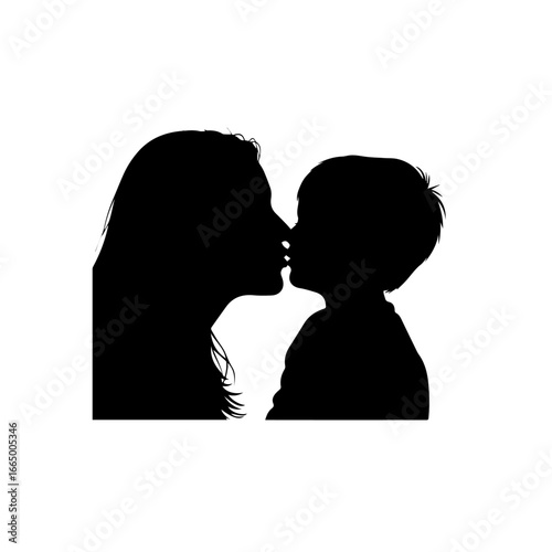 mother and child sharing a kiss, symbolizing love and emotional bonding.