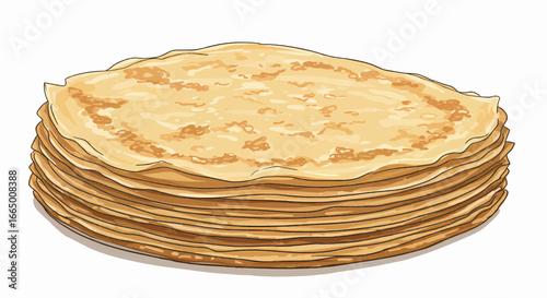 A stack of golden crepes, perfect for breakfast, dessert, or a delightful snack any time of day