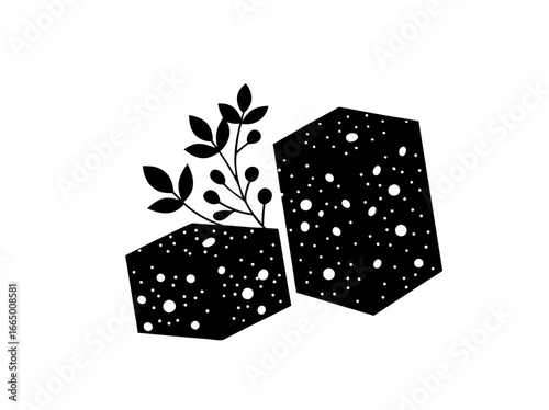 Vector illusion of gift box with red ribbon