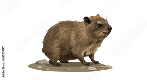 Cute Rock Hyrax Illustration Adorable Animal Cartoon for Kids
