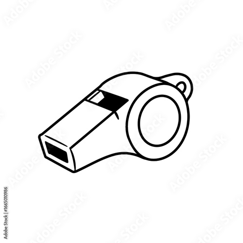 Close-up of a Referee's Whistle - Illustration of a Classic Sports Referee Tool