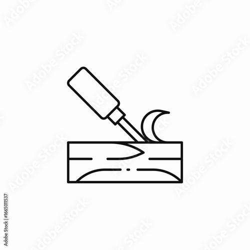 chisel carving wood icon sign vector
