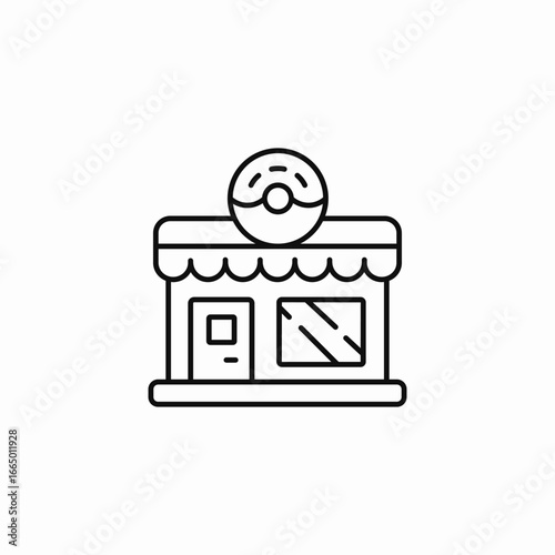 donut shop storefront icon sign vector