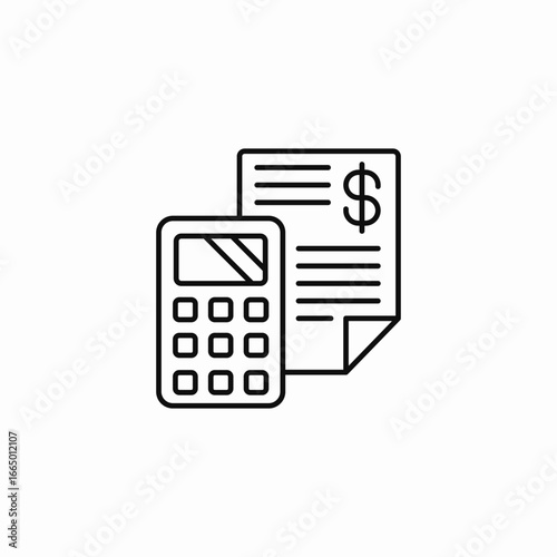 financial calculation document icon sign vector
