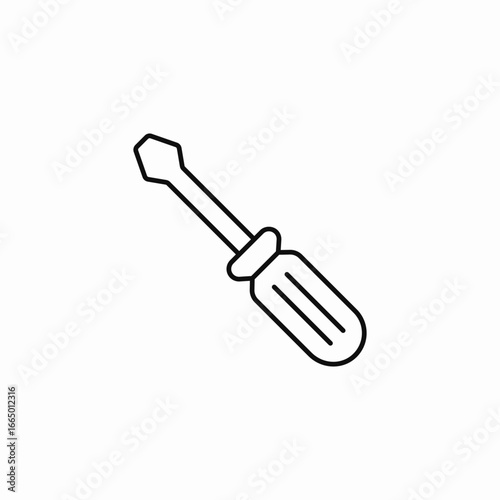 flathead screwdriver tool icon sign vector