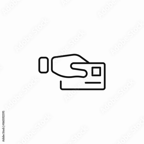 hand holding a credit card icon sign vector
