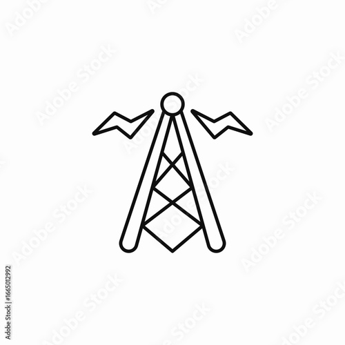 lightning antenna tower icon sign vector
