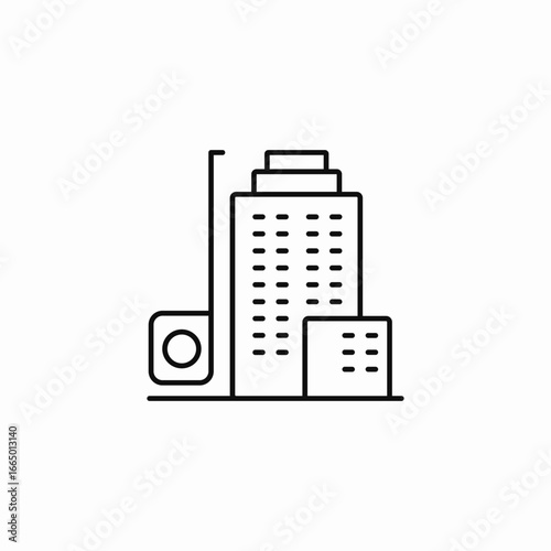 modern city building icon sign vector