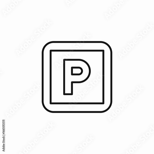 parking sign in a square icon sign vector