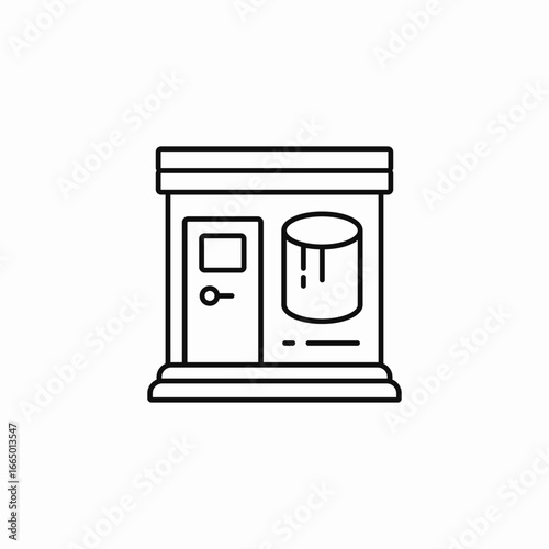 paint shop building icon sign vector