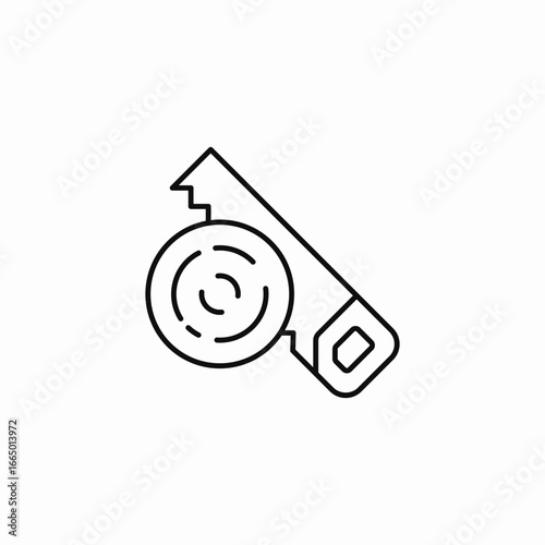 saw cutting wood log icon sign vector