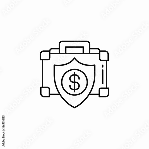secure money case icon sign vector