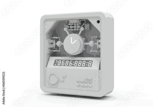 Modern Digital Timer Device Minimalist White Smart Counter Futuristic Clock Interface Clean Technology Gadget 3D Render