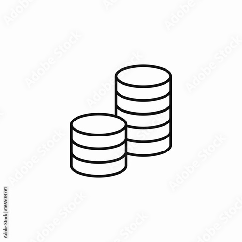 stacked coins money icon sign vector