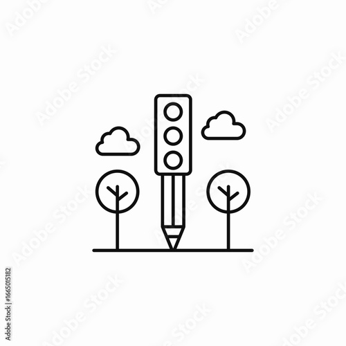 traffic light park icon sign vector