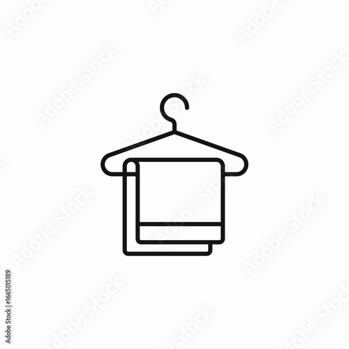 towel hanging on a hanger icon sign vector