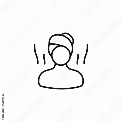 woman in a sauna icon sign vector