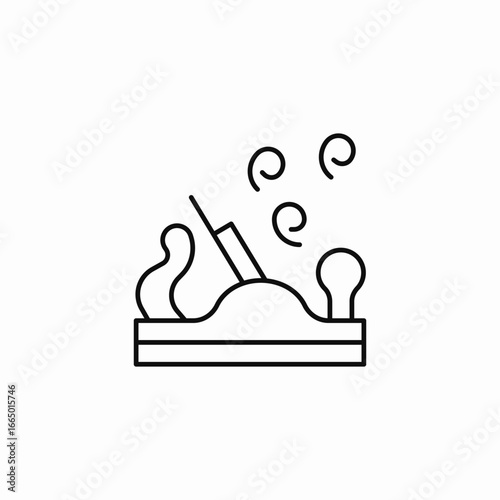 wood planer tool icon sign vector