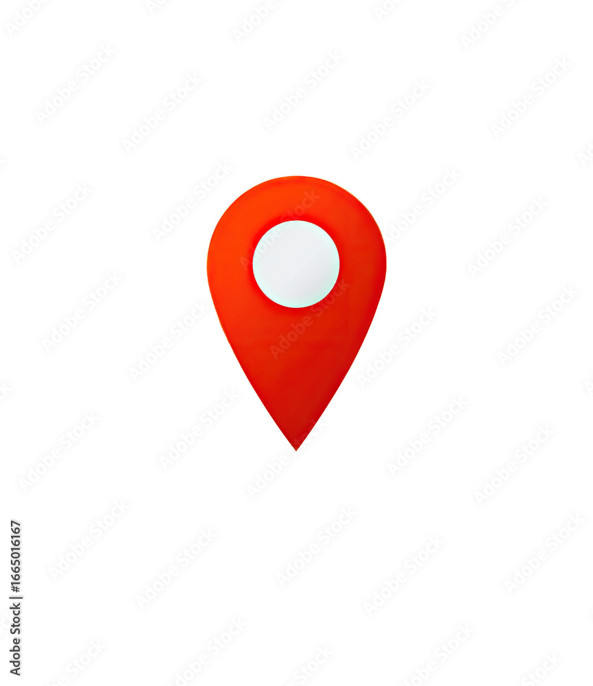 Fototapeta premium Red location pin icon on black background