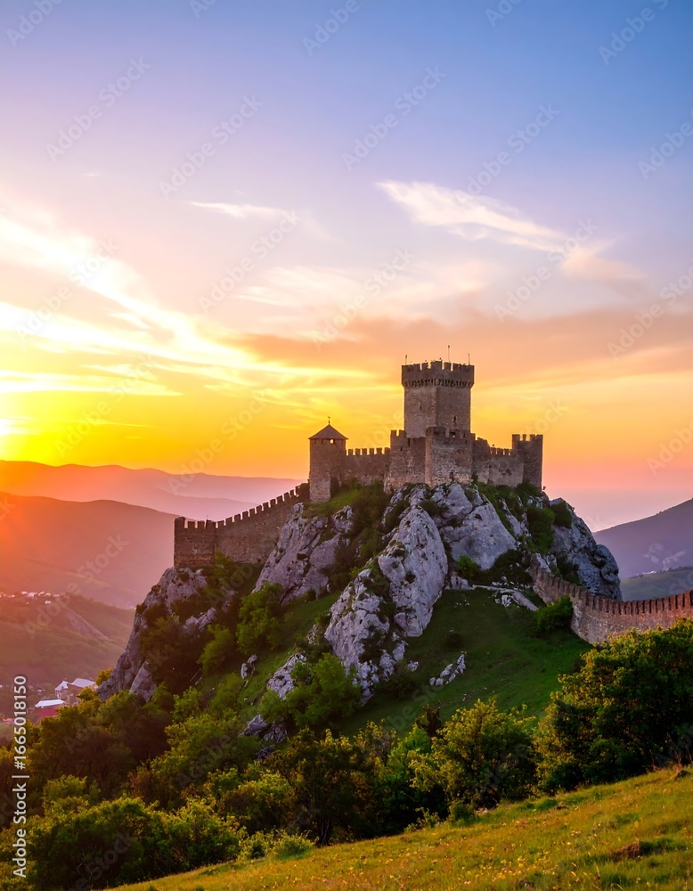 Obraz premium Majestic castle at sunrise