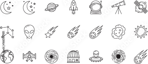 Cosmic Wonders A Collection of Space-Themed Icons for Exploration and Design