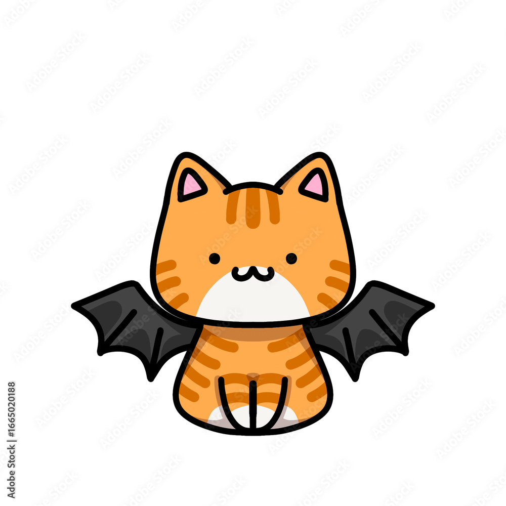 Obraz premium [Halloween Edition] Bat - Ginger cat
