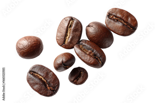 Wallpaper Mural Roasted coffee beans scattered on a black background Torontodigital.ca