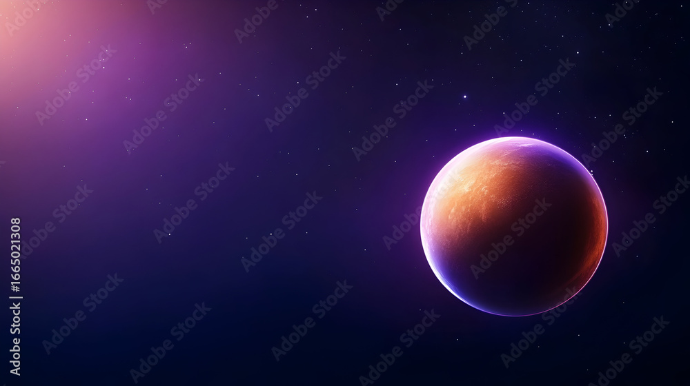 Fototapeta premium Outer space with planets, stars and galaxy. Close up of planet from space. Abstract planets and space background