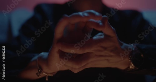 Anxiety and nervousness due to drug addict withdrawal concept video. Man scratching hands nervously with stress. 