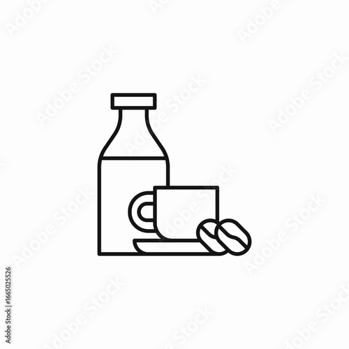 coffee beans milk icon sign vector