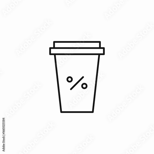 coffee cup discount icon sign vector