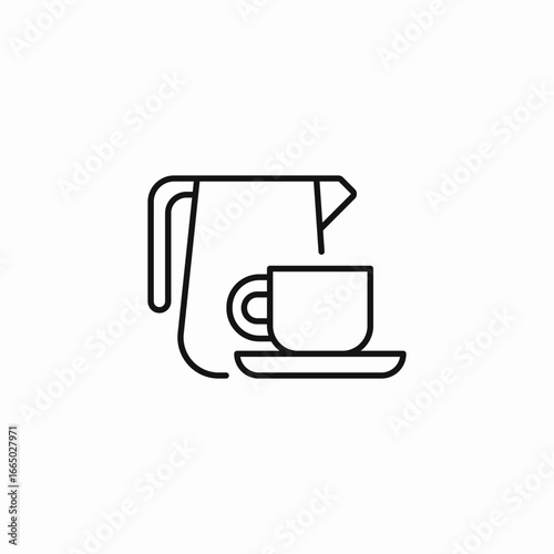 pouring coffee pot icon sign vector