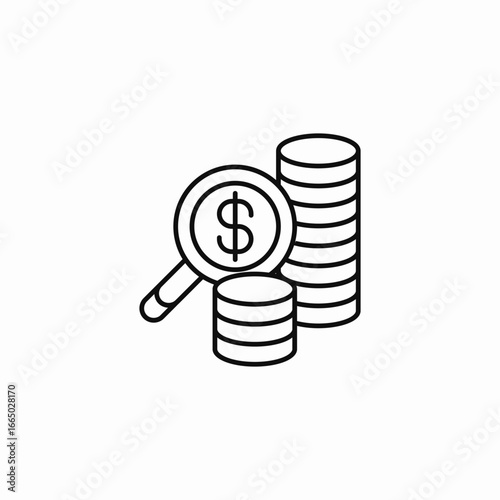 searching for money icon sign vector