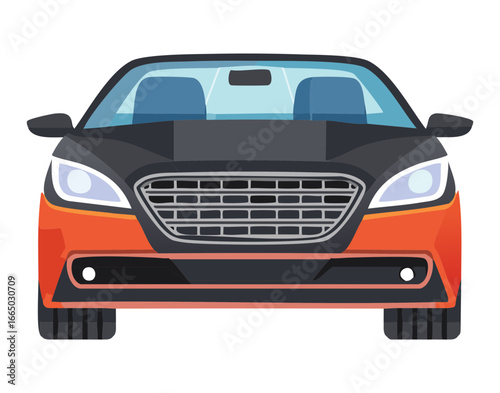 A vibrant digital rendering of a sleek orange car, capturing the essence of modern automotive design and high-performance engineering