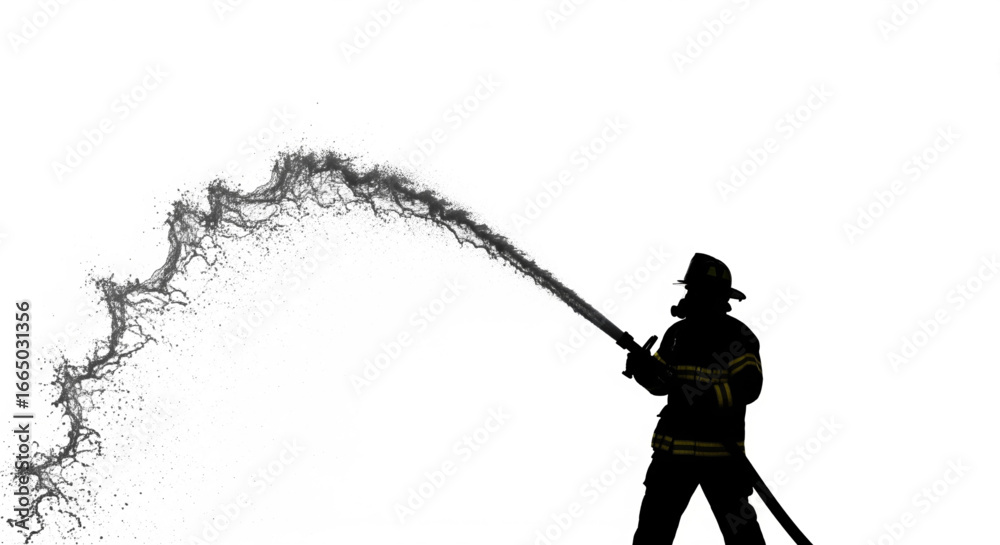 Obraz premium Vector art of fire rescue heroes battling flames with strength and water