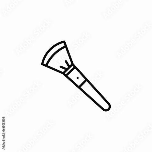 makeup powder brush icon sign vector