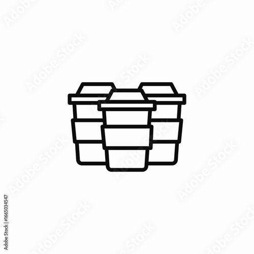 three coffee cups icon sign vector