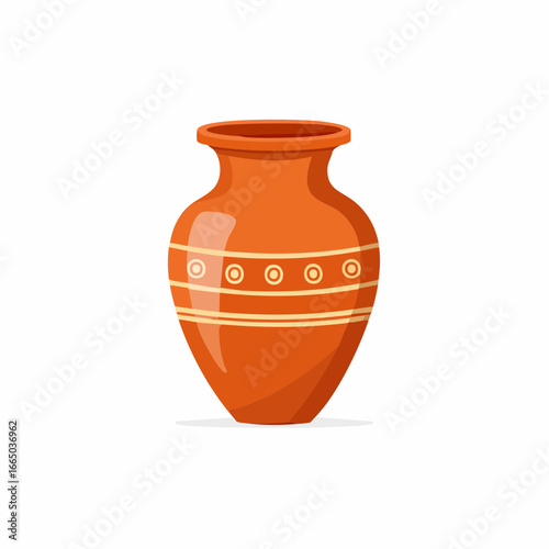 Clay or ceramic antique vase element