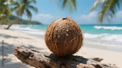 열대섬야자열매자연배경