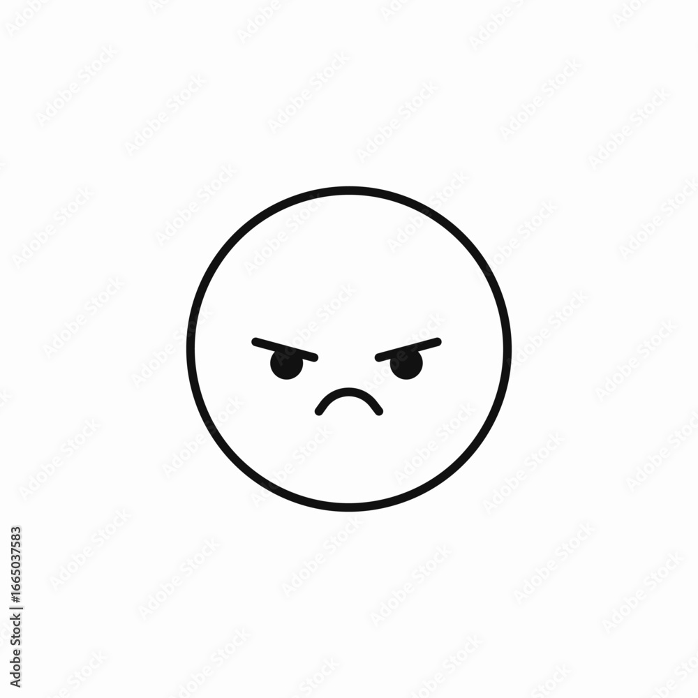 angry face frowning icon sign vector angry face frowning icon sign vector